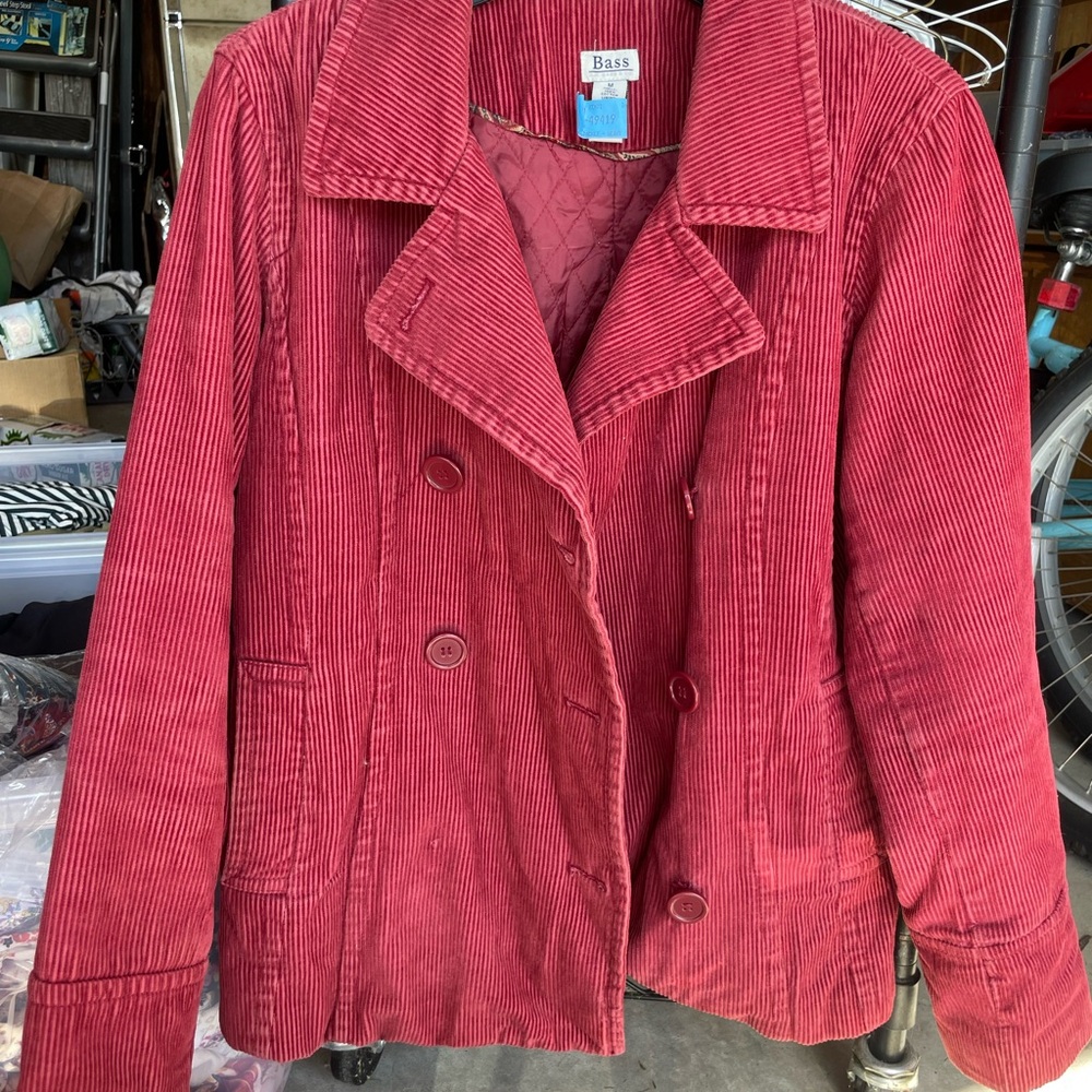Bass Red Pea Coat Corduroy Classic